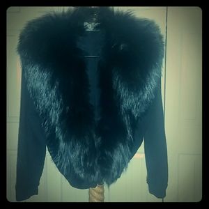 Pre-owned Vintage Cashmere sweater with fur collar